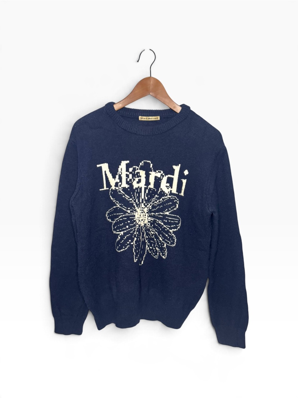 🌼 Mardi Mercredi Flower Cashmere Blend Knit Sweater Made in Korea